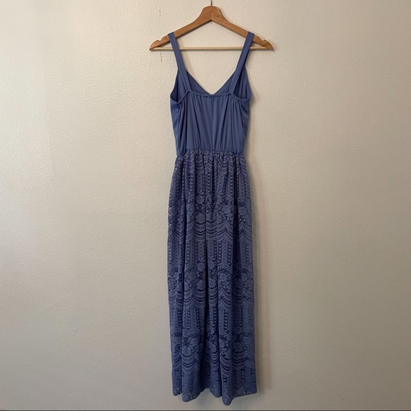Pastel Indigo Blue Boho Crochet Maxi Dress - Picture 2 of 5